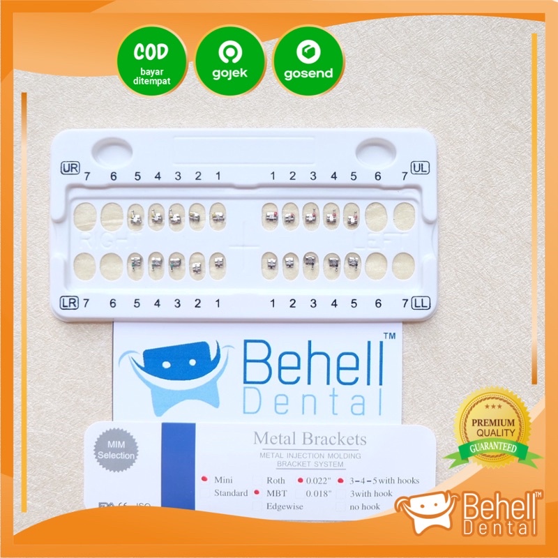 BEHEL DENTAL ORTHODONTIC METAL BRACKET BRACES MINI ROTH MIM MBT 345 Hooks HOOK . Kawat gigi perawatan / perbaikan - Behelldental Kemasan Putih