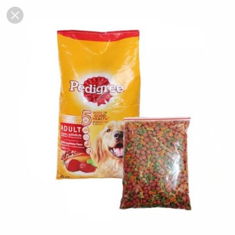 makanan anjing pedigree beef repack 1 kg