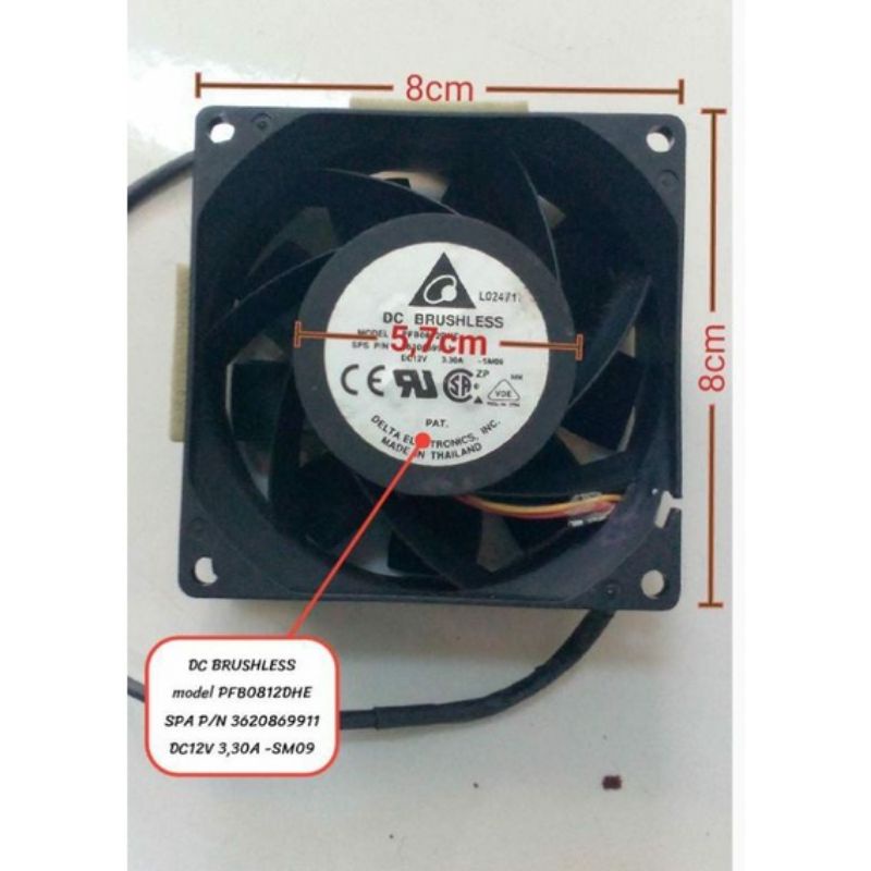 Fan dc 12v brushless 8x8x4,7cm