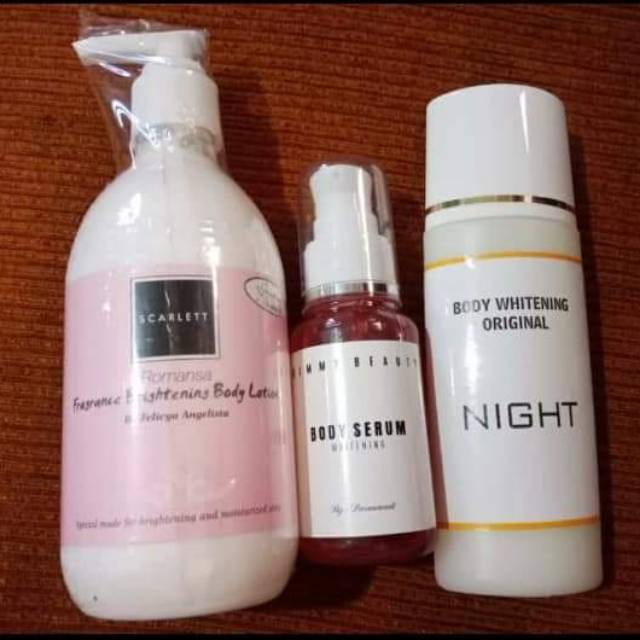Paket hb whetening+serum+scarlet