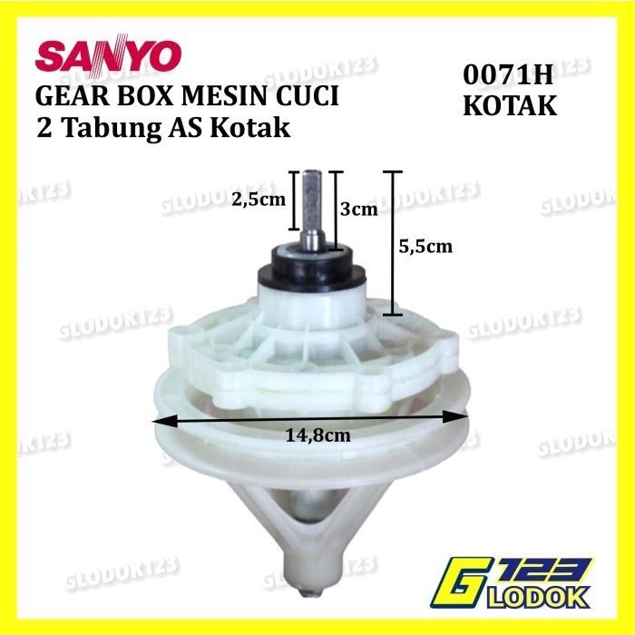 Gearbox Gerbox Girbox Mesin Cuci 2 Tabung SANYO Gear Box AS Kotak 3cm