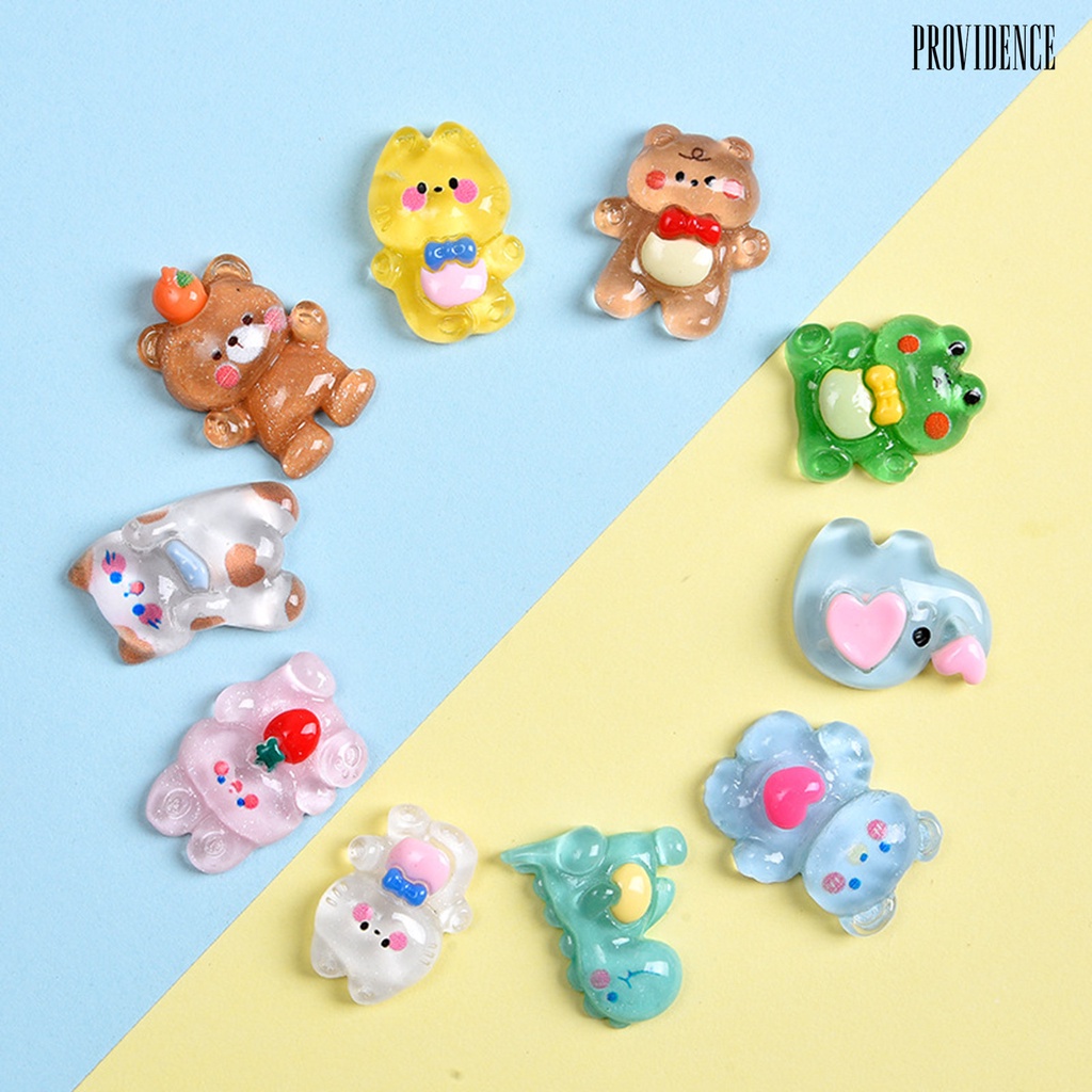 10pcs Aksesoris Boneka Kartun Beruang / Kelinci Bahan resin DIY