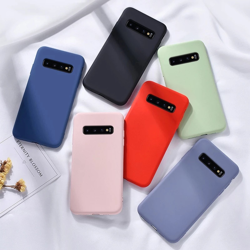 Case Bahan Silikon Warna Permen Untuk Samsung Galaxy S10 S9 S8 Plus