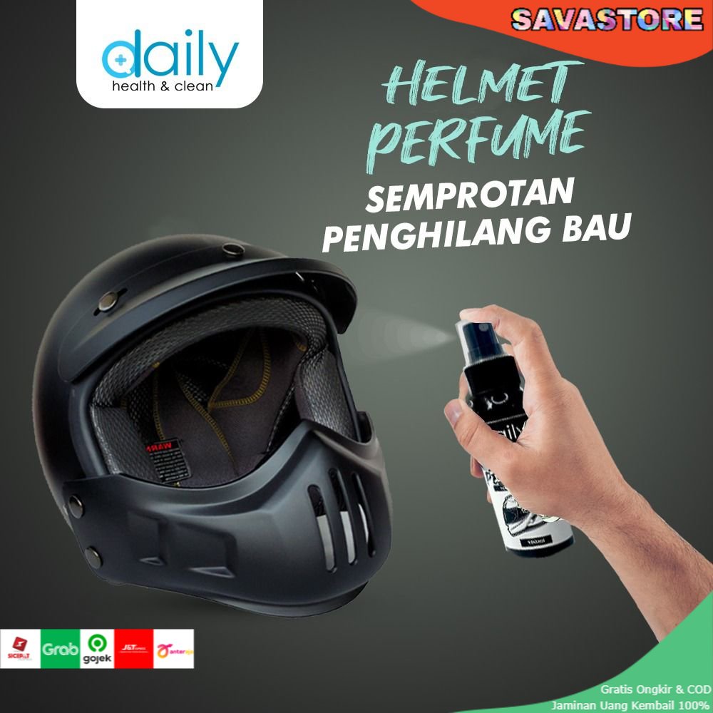 SPRAY PENGHILANG BAU HELM - DAILY HELMET PERFUME - PENGHARUM HELM- PARFUM HELM ANTI BAU ANTI BAKTERI ANTI APEK - AMPUH MENGHILANGKAN BAU HELM