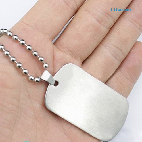 Kalung Bentuk Persegi Panjang Bahan Stainless Steel 316L Gaya Punk Untuk Pria Dan Wanita