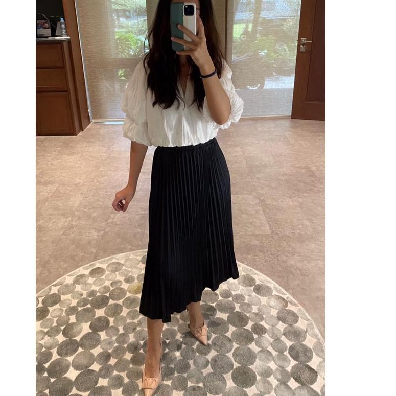 (04) MBL Rok Plisket Pleated Skirt Midi ..