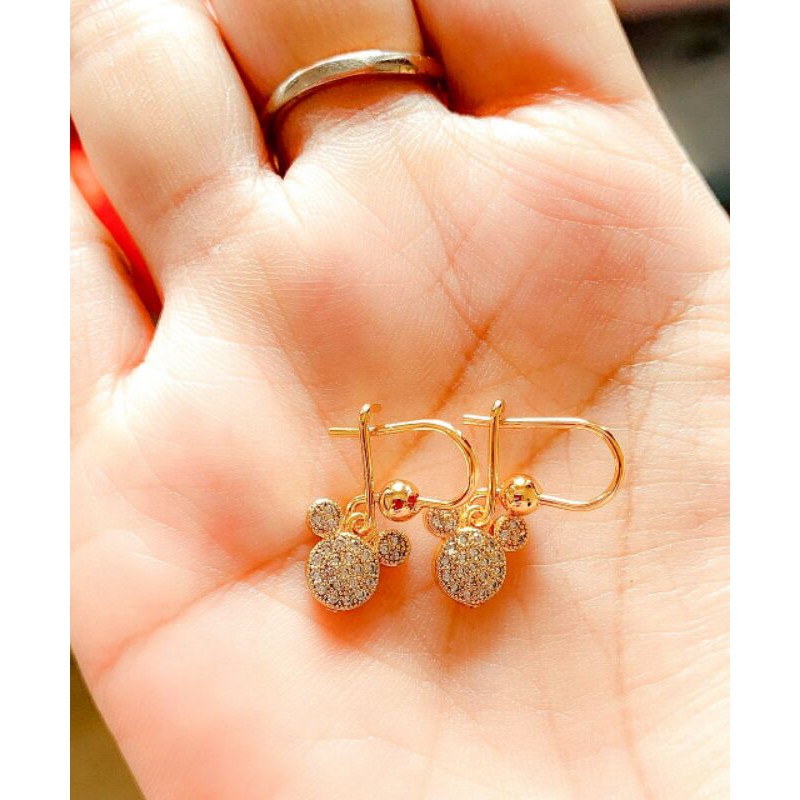 Anting anak Kepala Mousse Zirconia Gold Xuping