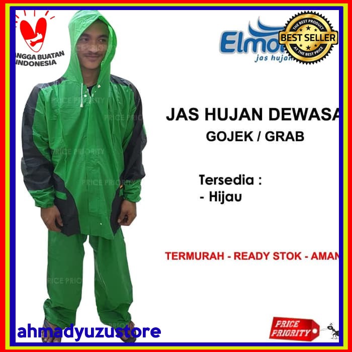 JAS HUJAN Setelan GOJEK GRAB Jaket Celana ELMONDO 932 Promo TERMURAH