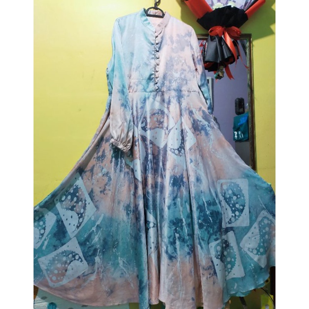 Preloved gamis dress muslim kondangan satin