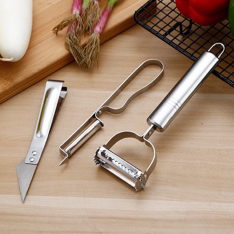 3set Alat Pengupas Wortel Bawang Sayur Buah Bahan Stainless Steel