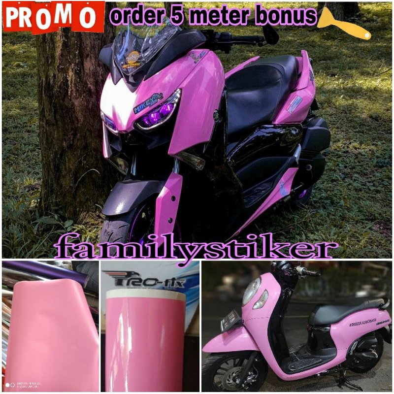 Sticker Skotlet Warna Pink Glosy Sekotlet Pink Doff Stiker Skotlet Motor Warna Pink Muda Glosy Scotl