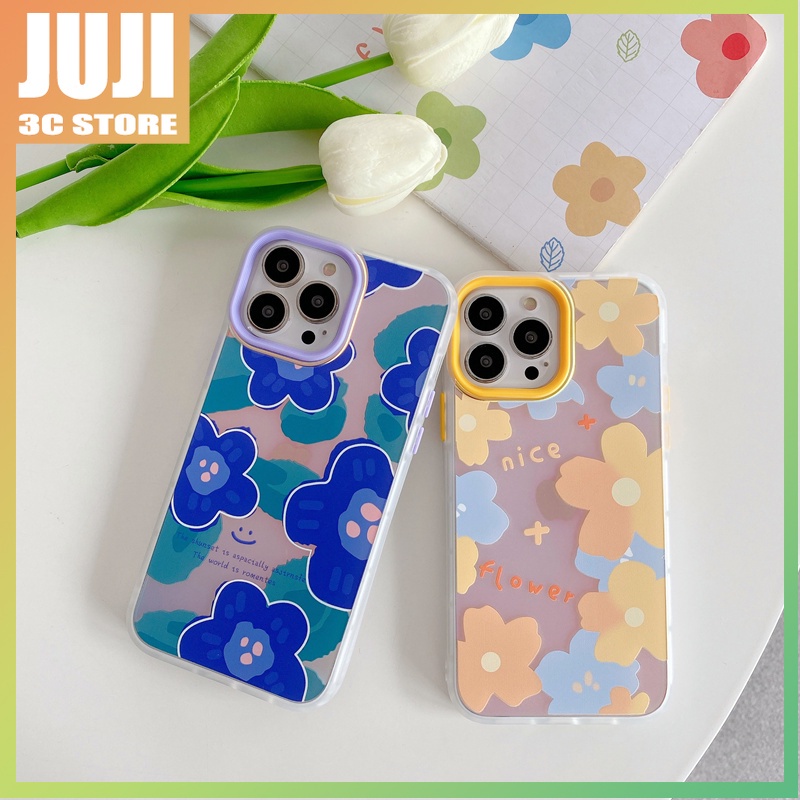 Casing iphone 11 12 13 Pro Max x xs xr xsmax 7 8 plus Shockproof Motif Bunga Warna Permen