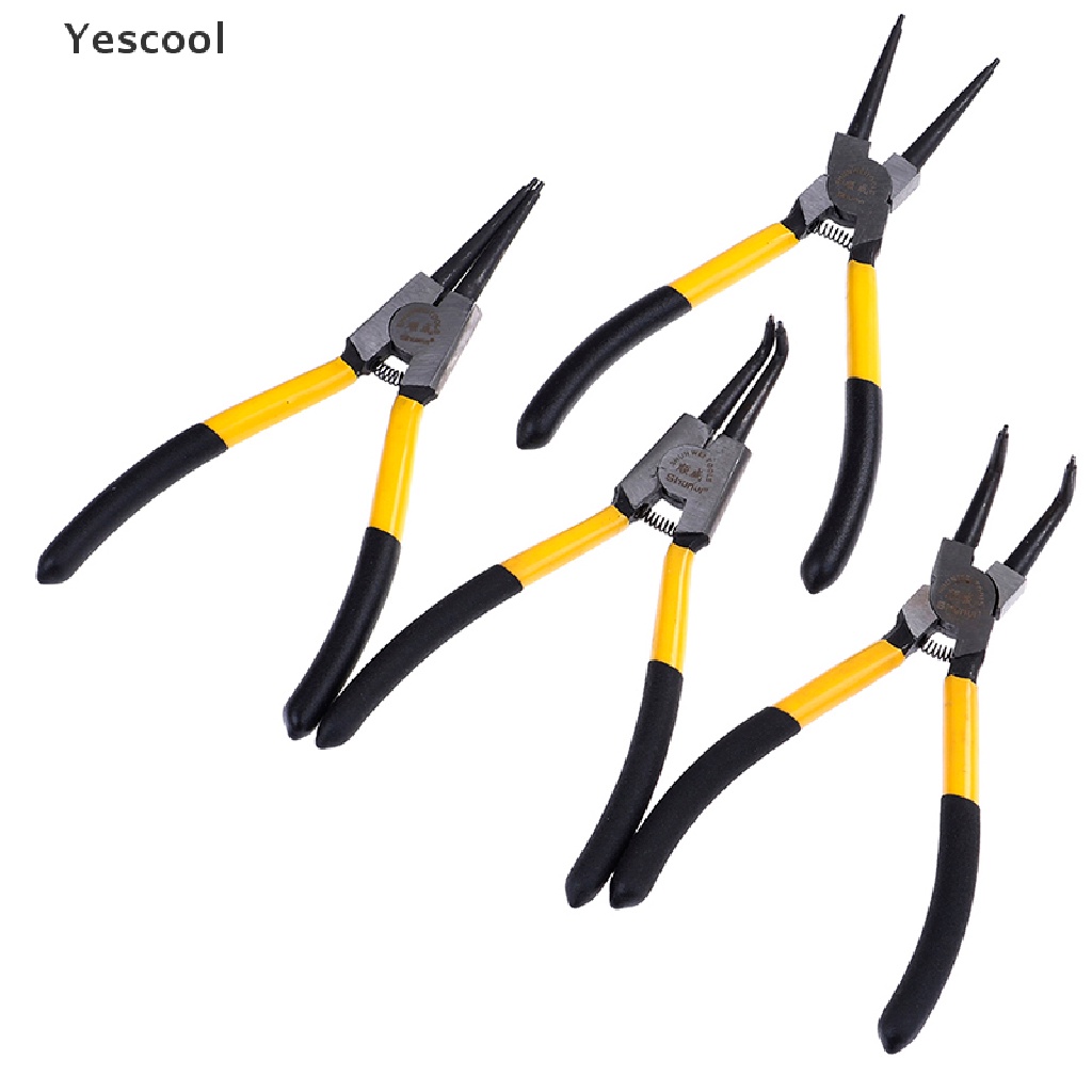 Yescool 1Pc Tang snap ring Kombinasi 7 &quot;Model Lurus / Lengkung