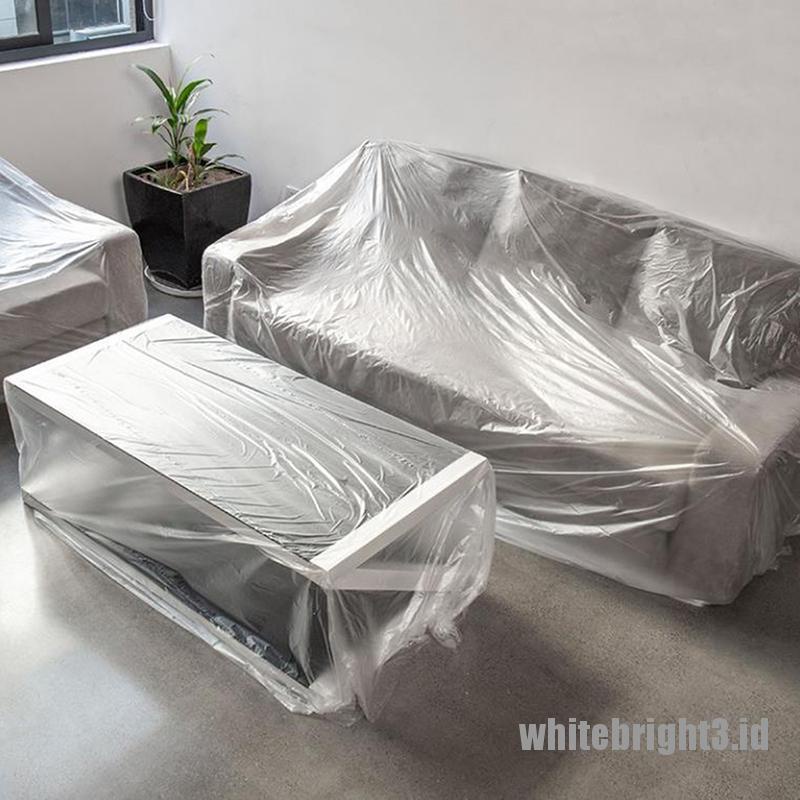 ❤White3 Warna Putih❤ 1pc cover Sofa / Kasur / Mobil Bahan Plastik Anti Air / Debu