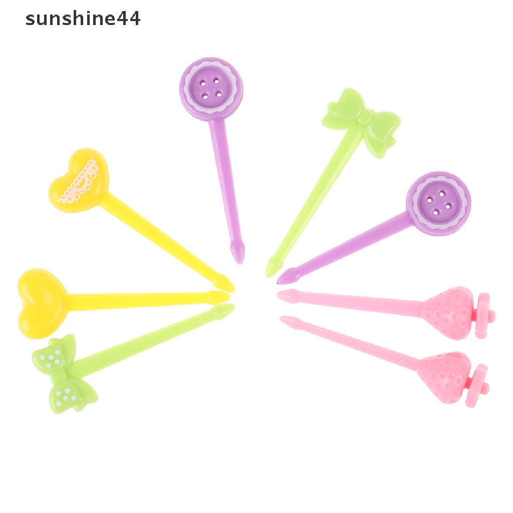 Sunshine 8pcs Garpu Buah / Dessert / Kue / Snack Mini Untuk Anak