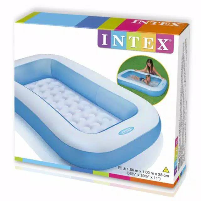 Intex Rectangle Pool 166x100x28 cm/ Kolam Renang Tiup model Kotak