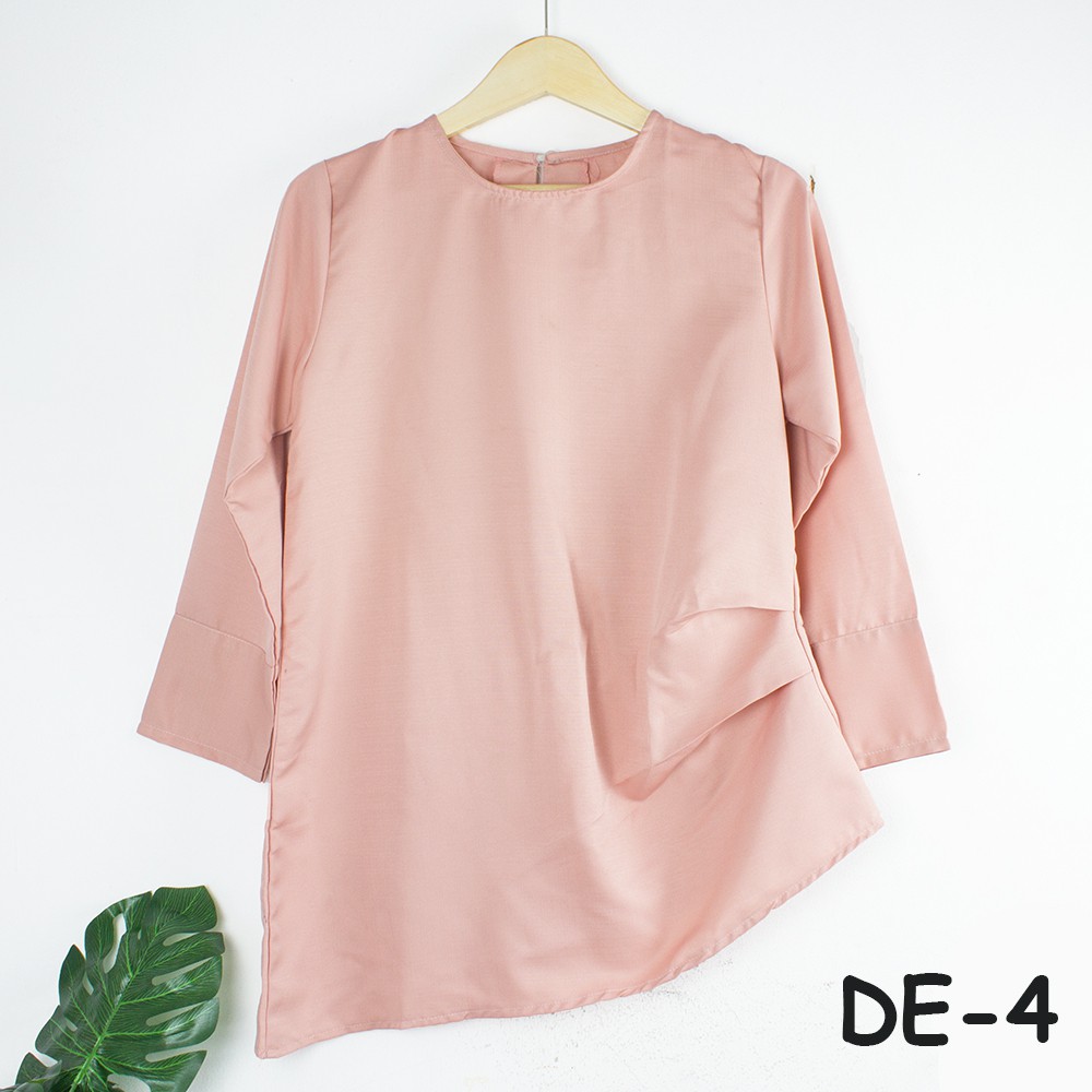 JakartaFashion - BISA COD blouse asymetris miring polos lengan panjang bahan adem atasan muslim