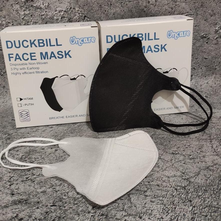 Flash Sale - MASKER DUCKBILL ONCARE 3PLY GARIS PUTIH & HITAM  FACE MASK .