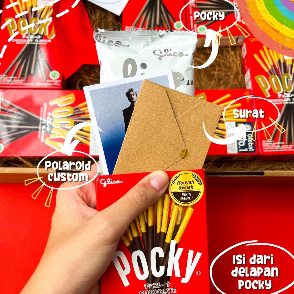 [ COLORFUL PROJECT ] POCKY LOVE ISI 8 | POCKY VIRAL COKLAT PINK MERAH FREE PACKING | POCK SUDAH BENTUK LOVE | KADO PACAR UNIK | KADO MINTA MAAF | KADO CEWEK COWOK GIFT BOX HAMPERS | KADO COKLAT