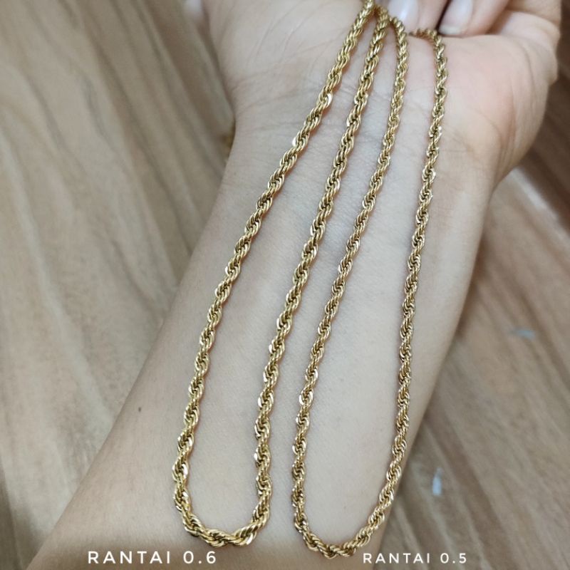 Kalung Titanium Rantai Tambang 45cm/50cm/60cm K04088