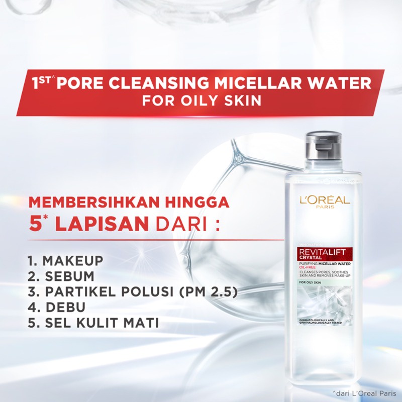 L'Oreal Revitalift Crystal Purifying Micellar Water For Oily Skin