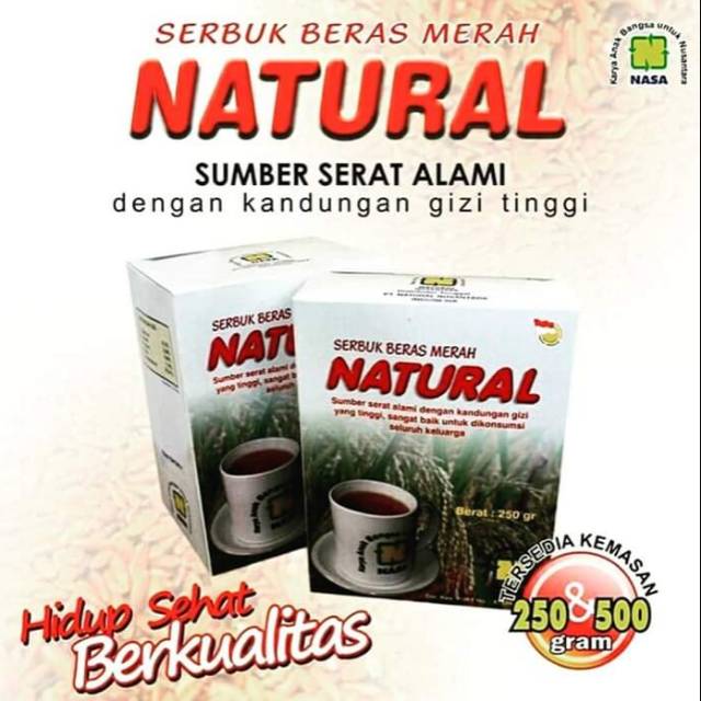 

Serbuk beras merah herbal nasa 250 gr