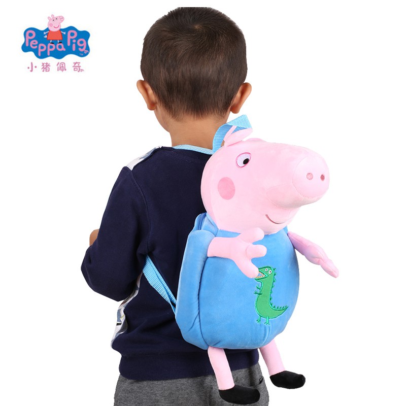 mainan 44cm Original Peppa Pig Plush Toys Girls Boys Kids Kawaii Bag Backpack School Bag Peppa