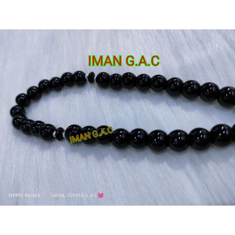 Tasbih batu black limbad/tasbih batu 33butir limbad hitam