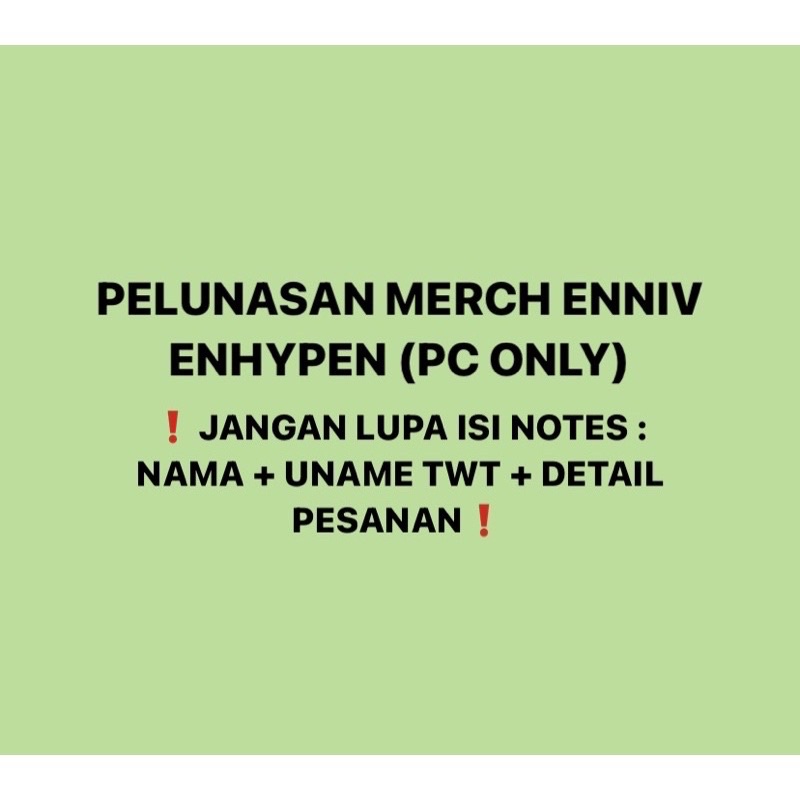 PELUNASAN MERCH ENNIV (PC ONLY)