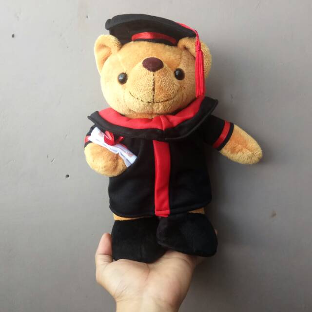 Boneka teddy bear toga wisuda graduation bahan lembut bear beruang