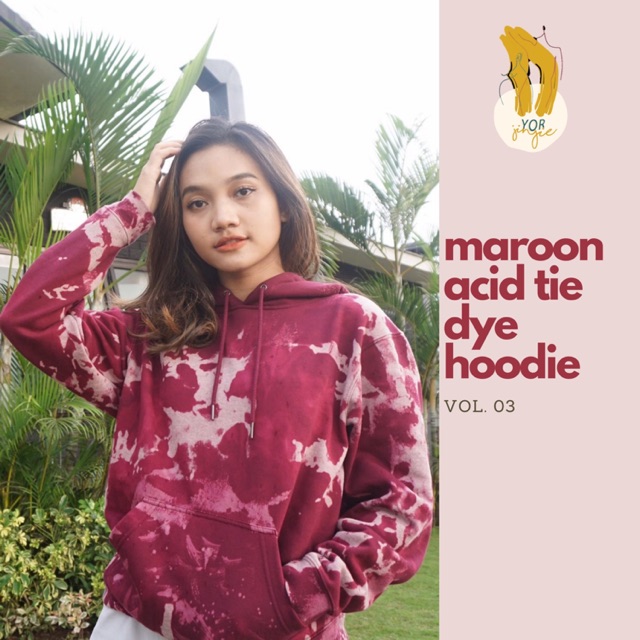 Maroon Acid Tie Dye Hoodie