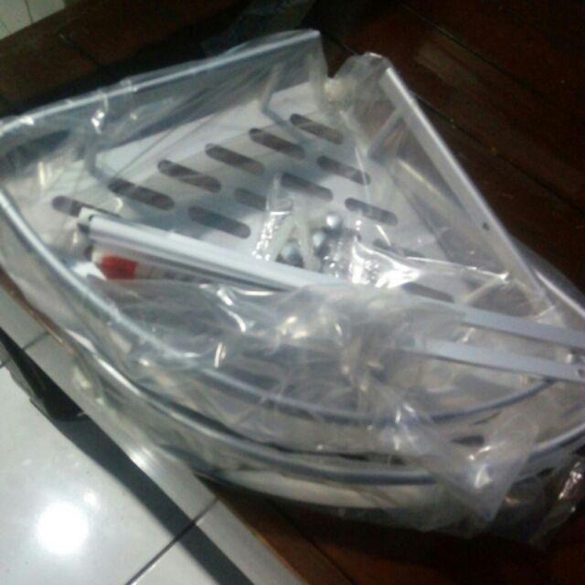 Rak Sabun Sudut Kamar Mandi Tempel Dinding Tanpa Paku