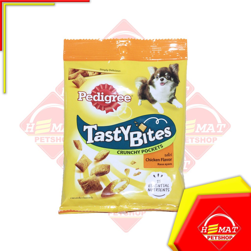Makanan anjing Pedigree Tasty bites Snack Cemilan Dog dry food 60 gr