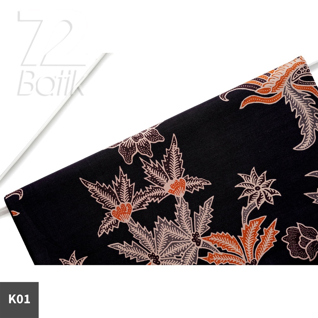 KAIN BATIK KATUN Premium Motif Peksi Asmoro Warna Hitam Orange Oranye Abu 727993 Cap 72 Jarik Jarit Samping Kebat Panjang Batik Katun Modern Premium Bahan Seragam Batik Pernikahan Kantor Keluarga Murah Kamen Jadi Batik Bali Lembaran