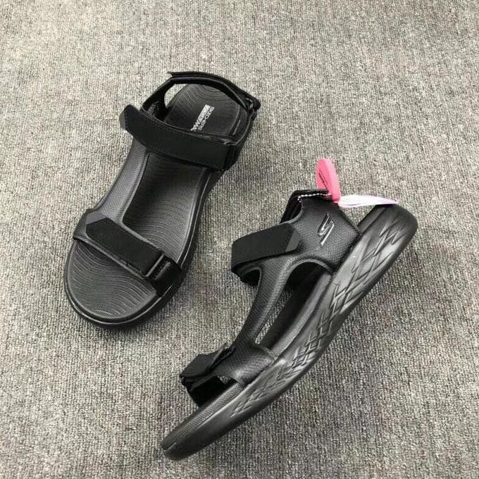 promo sandal pria skechers/ skecher/ sketchers/ sketcher sandals - hitam, 41 terbaru