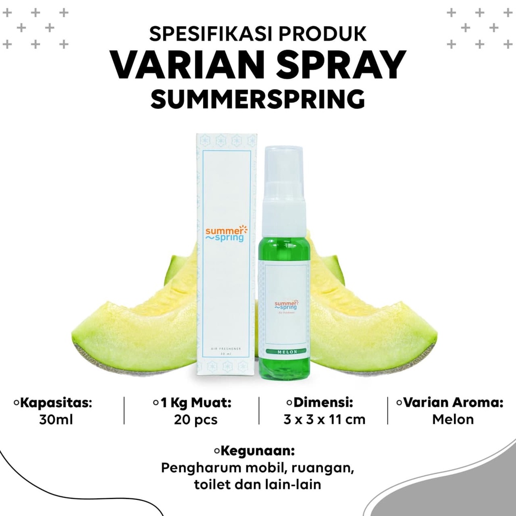 SummerSpring Spray Pengharum Mobil AC Aroma Melon Pewangi Ruangan Kamar Tidur Parfum Kamar Mandi