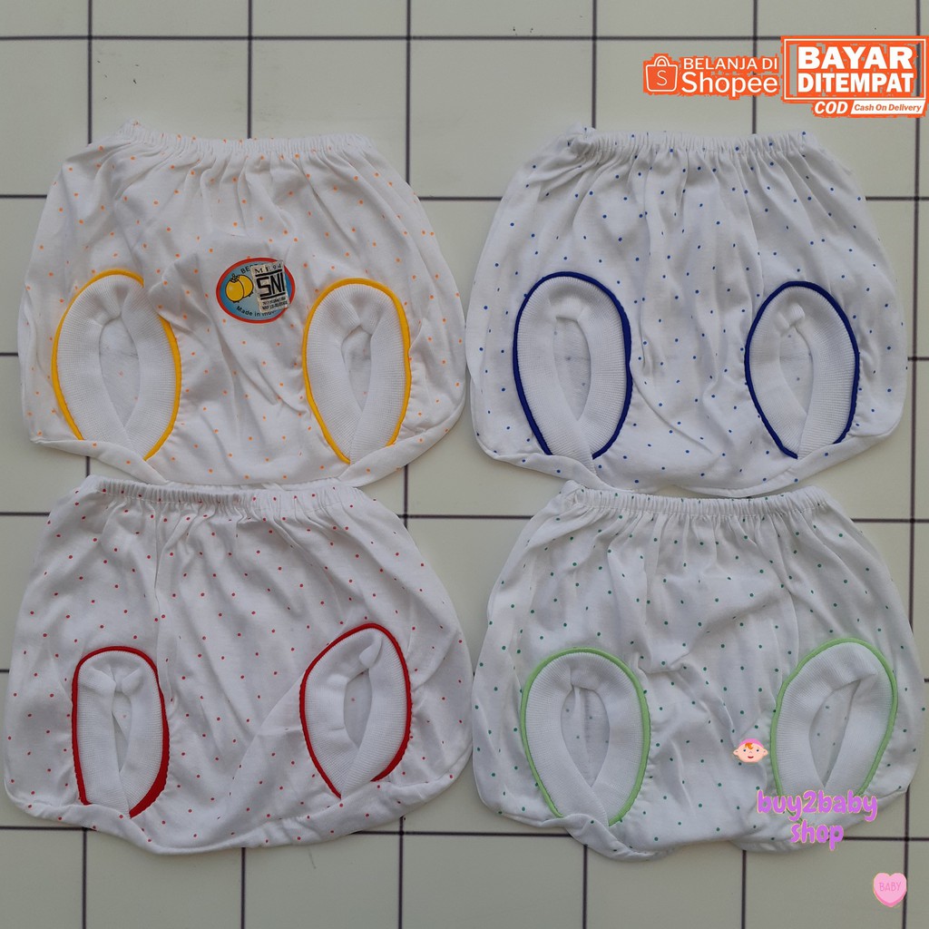 Celana pendek bayi model POP Delima 0-6 Bulan isi 3 PCS