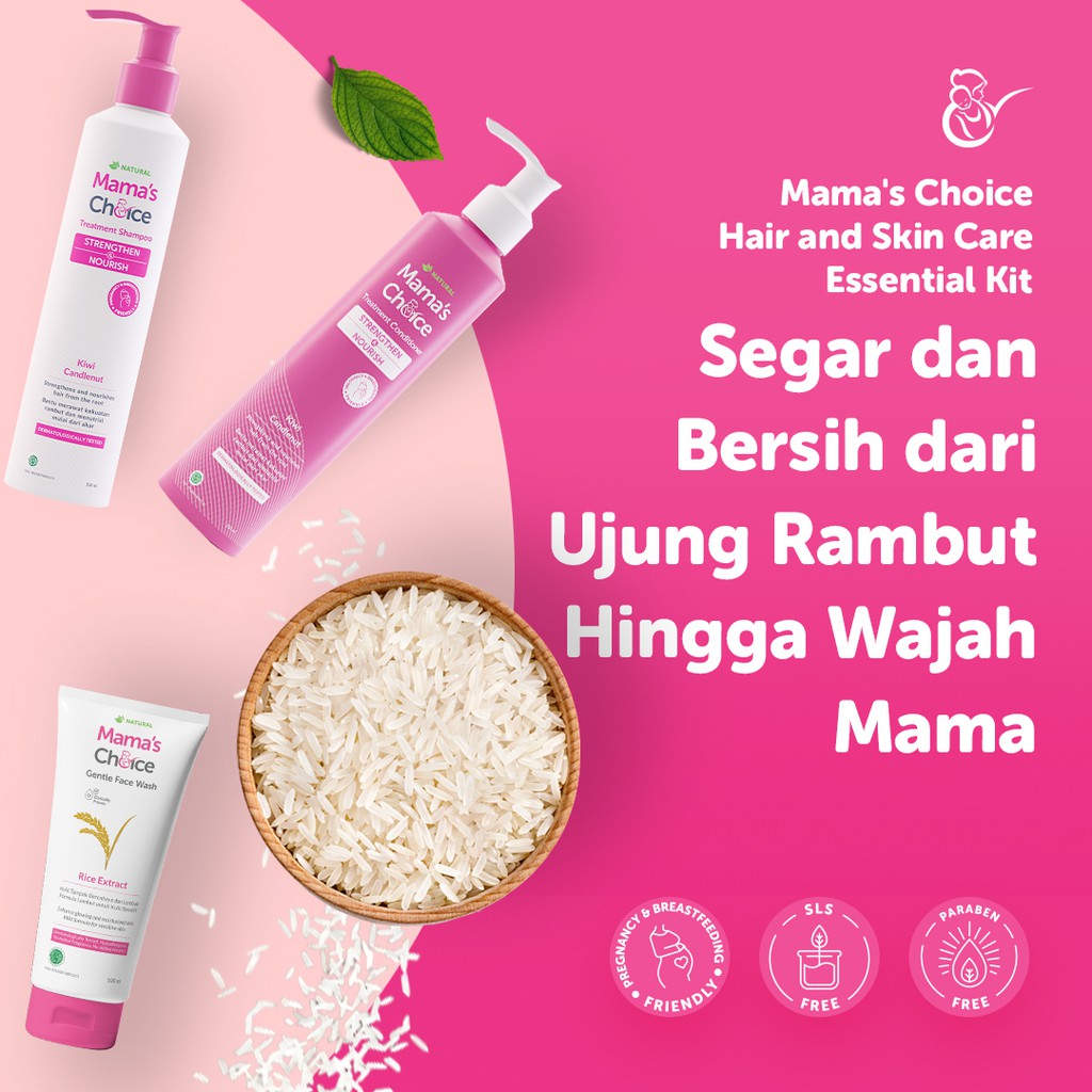 Hair and Skin Care Essential Kit - Paket Perawatan Ibu Hamil dan Menyusui (Face Wash + Shampoo + Conditioner)-1