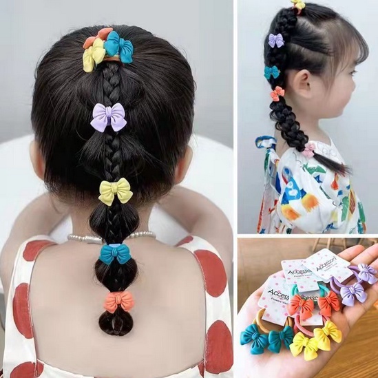 Ikat Rambut Korea Anak Perempuan Model Pita Aksesoris ikat Rambut Wanita 1 Set 2 Pcs Karet Elastis import AK134