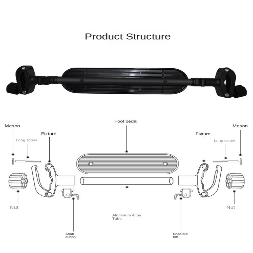 Needway Stroller Pijakan Kaki Universal Nyaman Penopang Istirahat Kaki Untuk Bayi Pushchair Pram Extended Foot Pedal Adjustable Treadle