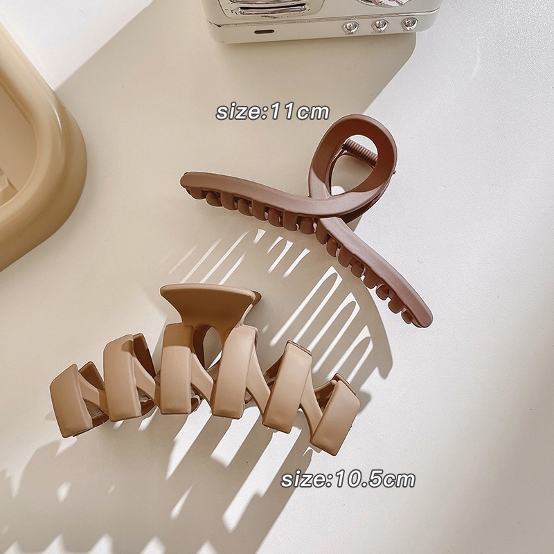 Gaya Korea Fashion Frosted Temperamen Jepit Rambut Akrilik Perempuan Warna Solid Besar Jepit Rambut
