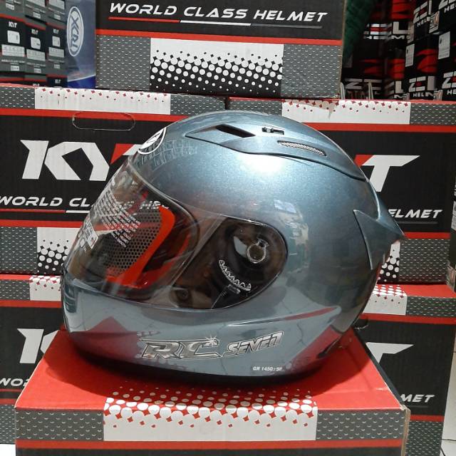 HELM KYT RC7 SOLID ALL GREY / KYT RC7 POLOS ALL GREY