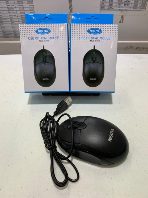 NISUTA MOUSE KABEL MOS-015U USB OPTICAL MOUSE READY HITAM