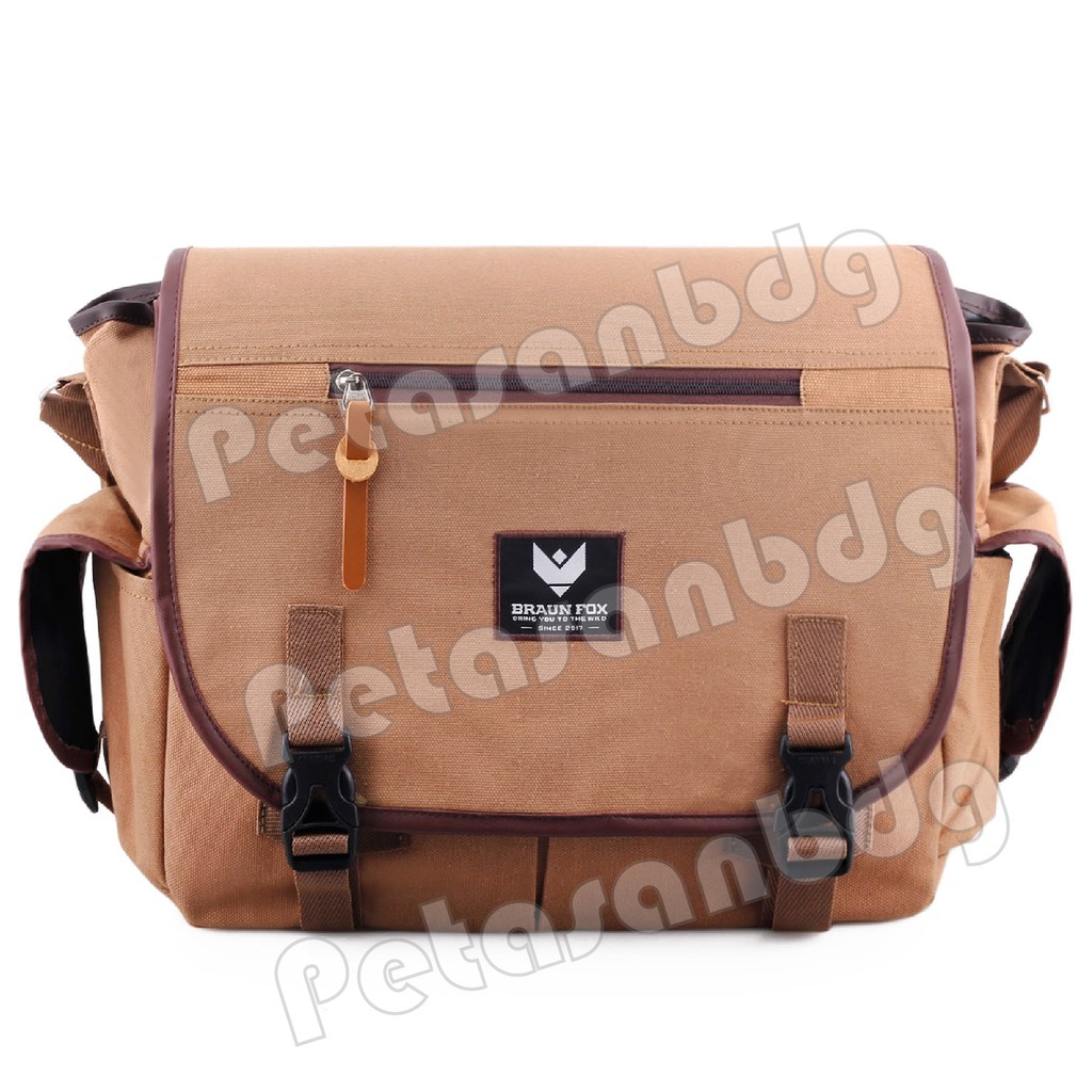 RTM - Tas Selempang Braun Fox Cordero Men Classic Canvas Messenger Bags