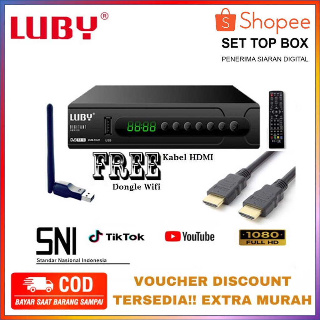 Jual Set Top Box Luby Receiver TV STB Digital DVBT201 Full HD SNI