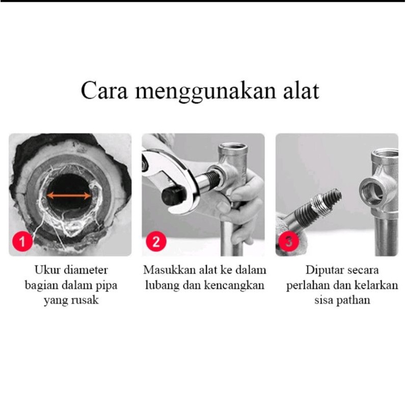 Doll Pipa Extractor Alat Cabut Kran Patah Alat Pembuka kran Rusak