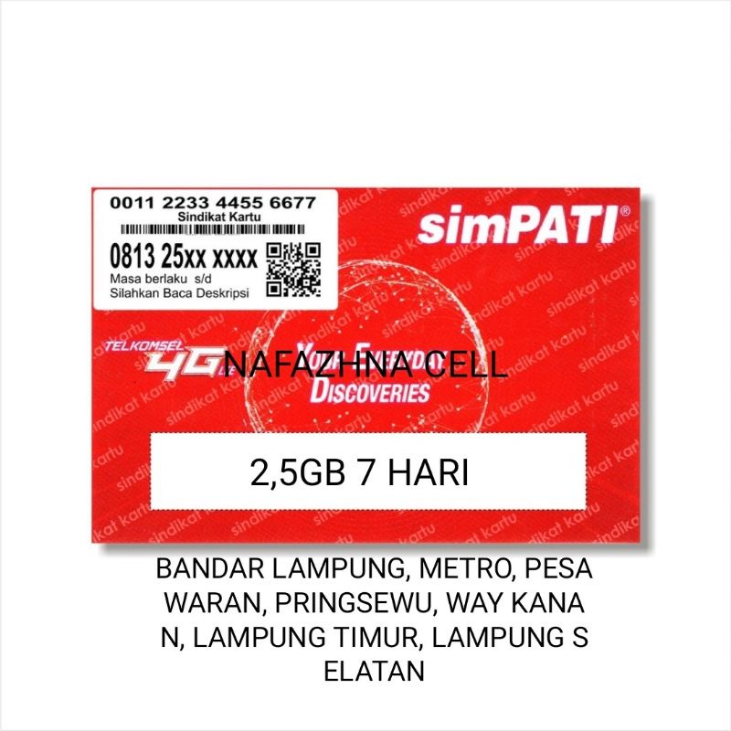 PERDANA TELKOMSEL KUOTA DATA INTERNET MAX 2GB 30HARI / 2,5GB 7HARI ZONA 1 SUMBAGSEL