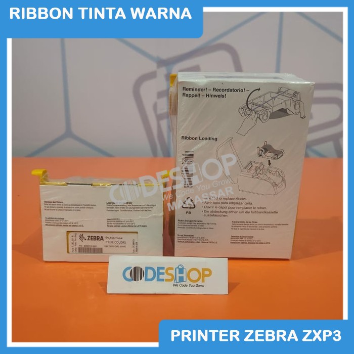 RIBBON TINTA WARNA COLOR PRINTER ZEBRA ZXP3 - ZXP 3 - YMCKO 200 SISI