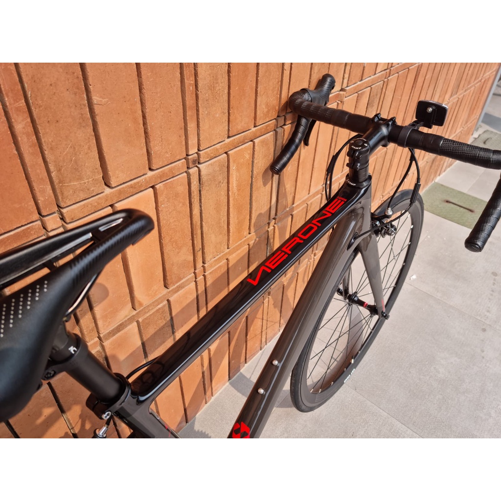 Khusus Gojek/Grab Instan Sepeda Balap Roadbike Element Nerone Full Carbon RD Shimano 105 New 2021 Red Black Garansi Termurah Murah SNI-2