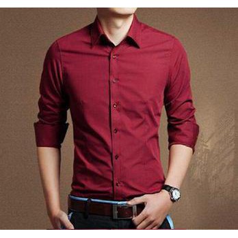 kemeja polos pria lengan panjang bahan katun premium lembut dan nyaman di pakai casual terbaru